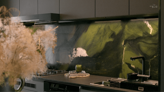 kitchen countertop splashback marble splashback