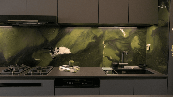 Kitchen counter marble splashback Kitchen