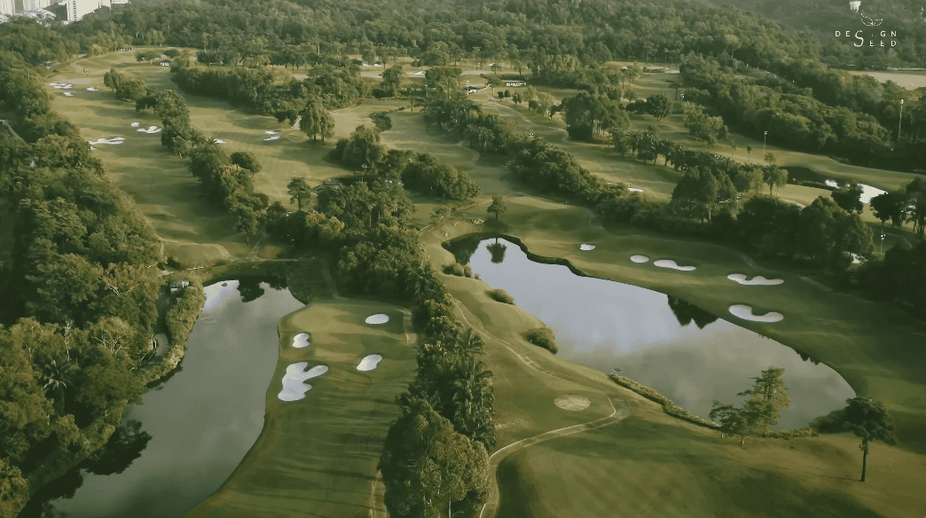 Aerial view Greenery Golf course view Luxury house