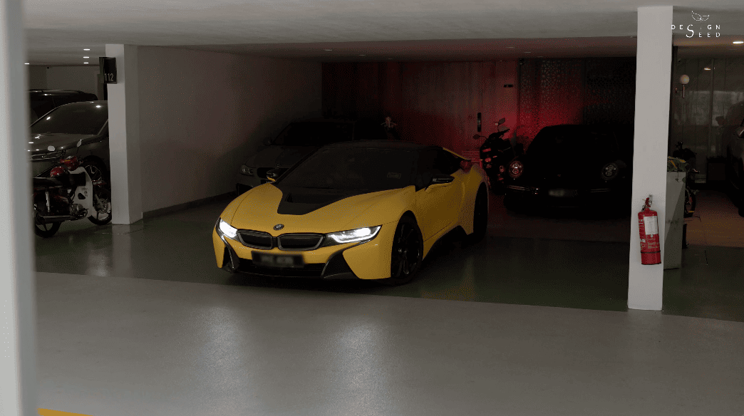 Underground private carpark Luxury car BMW