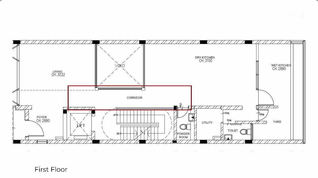 Floor plans Open plan living room and kitchen