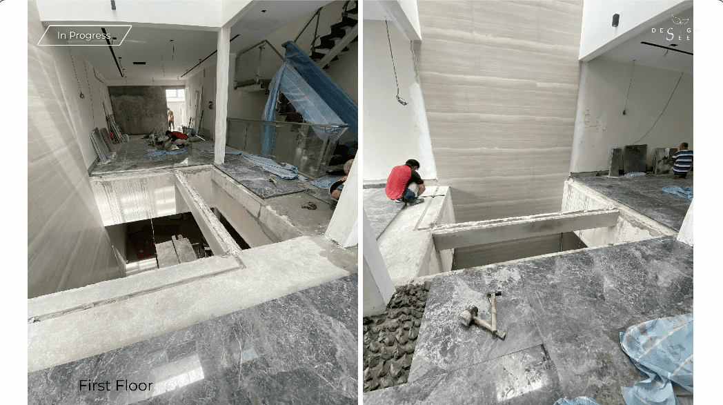 Work in progress Renovation works Before Marble