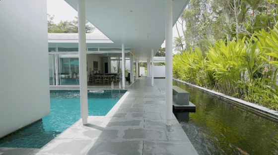 green architecture Ken Yeang design seed swimming pool swimming pool courtyard green house green home architecture hallway koi pond swimming pool courtyard swimming pool