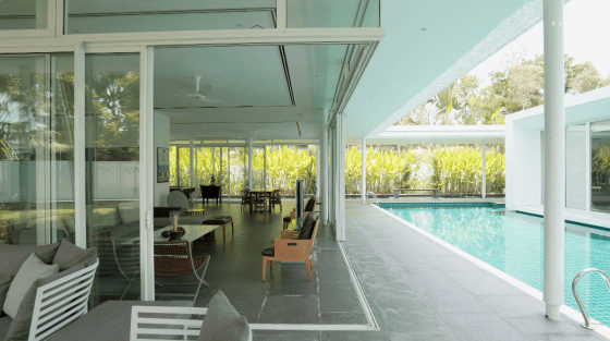 green architecture Ken Yeang design seed swimming pool swimming pool courtyard green house green home architecture living room open plan living room