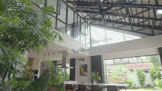 awan kuning terrace house OTCQ Architects green facade plants architecture interior design greenery oscar tan design seed biophilic biophilic house green house living room