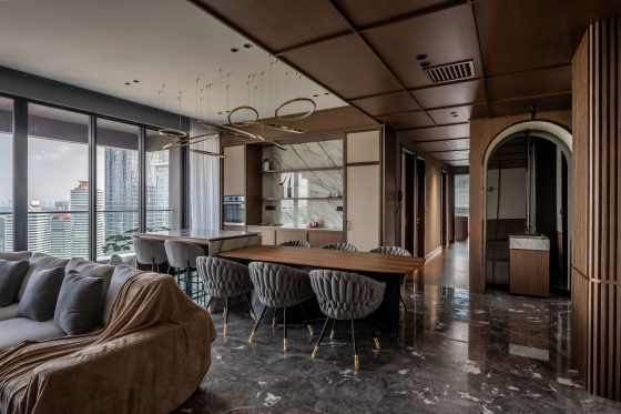 dining room japandi japan scandinavian modern living room luxury modern marble dining table island marble island dry kitchen hidden fridge