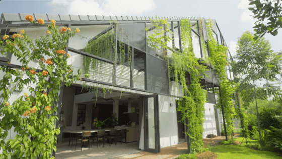 awan kuning terrace house OTCQ Architects green facade plants architecture interior design greenery oscar tan design seed biophilic biophilic house green house