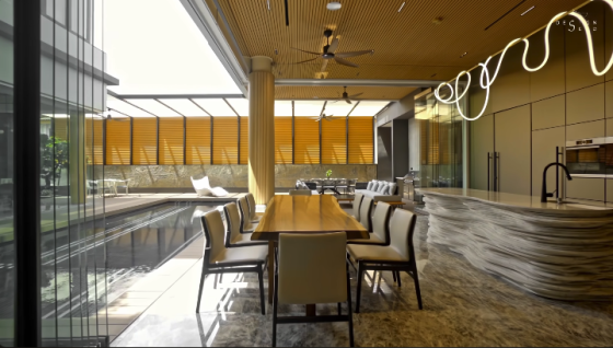 luxury maximalism design interior design top 10 interior design trends luxury rich dining table dining area design seed beautiful homes poolside swimming pool design seed