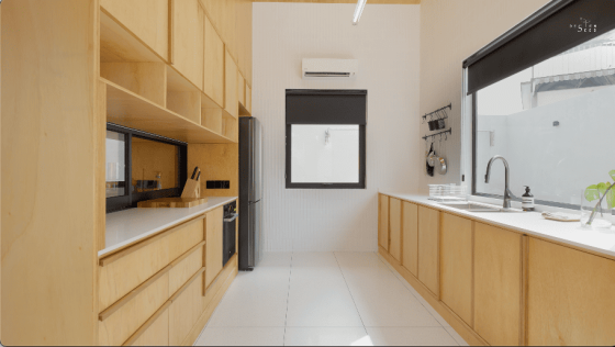 house exterior brick house brick home industrial style industrial home interior design architecture design red bricks brick walls Choong wei li futurground kitchen wooden