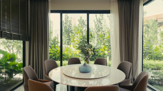 gamuda land gamuda property courtyard villa house tour garden villa luxury house family house Design Seed township facilities gated and guarded garden green ecofriendly dining area pavilion protruding design open dining area nature green marble table nice dining area nice dining room
