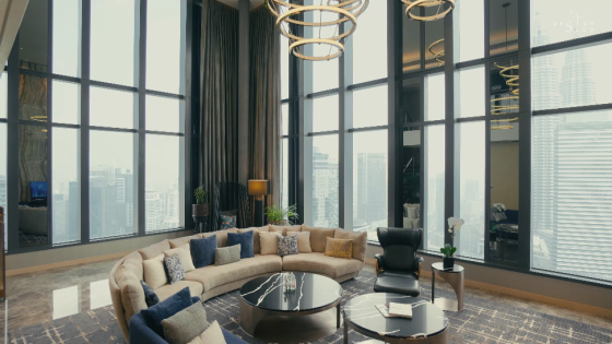 EQ hotel Equatorial Hotel modern hotel Kuala Lumpur luxury hotel fancy hotel holiday hotel Malaysia EQ night photography night scenery city view city hotel KL view KL skyline hotel room hotel suite inspiration interior design presidential suite hotel suite living hall