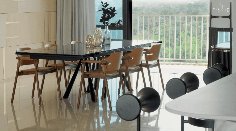 S/LAB 10 condominium modern luxury artistic art creative ventilation interior design decoration art decor high rise property dry kitchen kitchen living room open layout dining table dining area lighting decoration high rise condominium