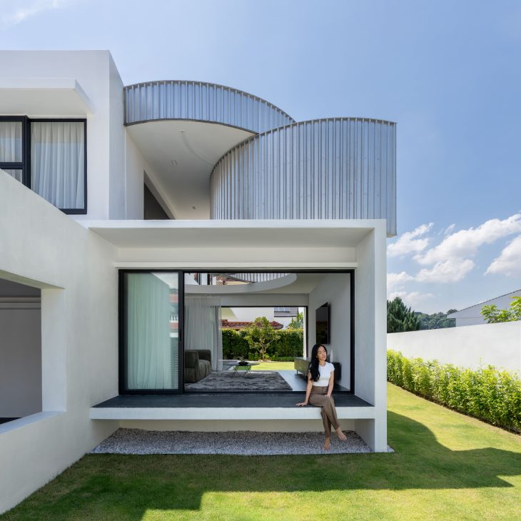 terrace house transformation Fabian Tan architecture interior design architect open living room pavilion pavilion extension extraordinary home open sky house c channels pivoting doors open