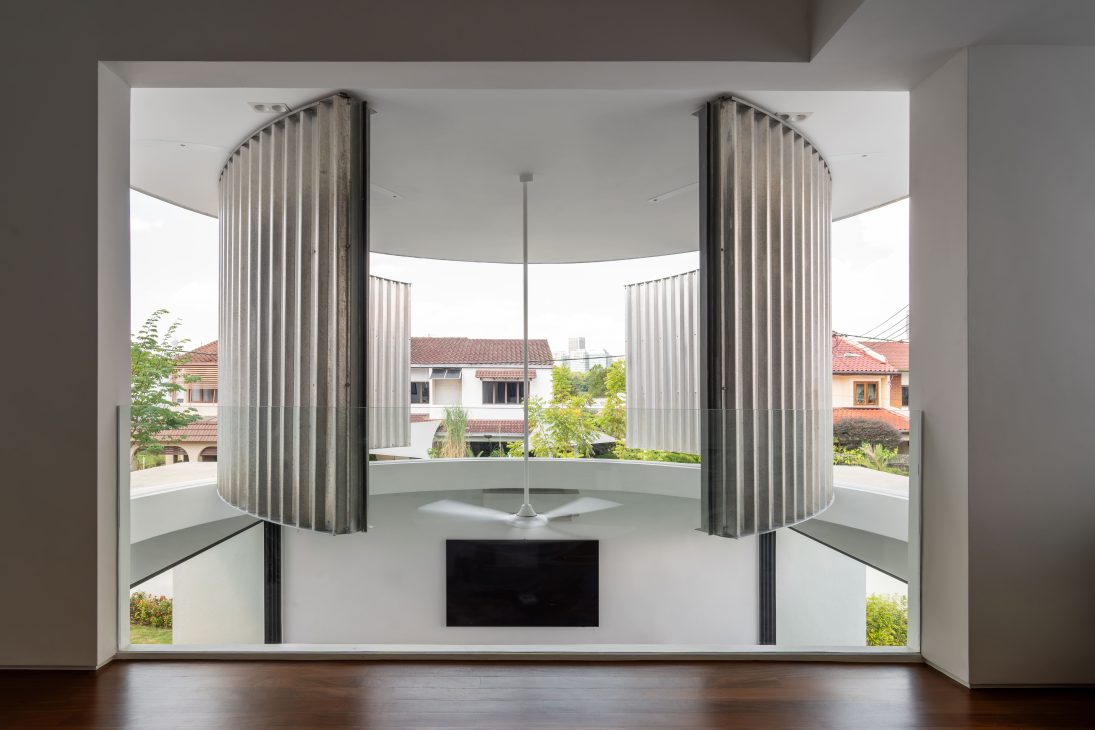 terrace house transformation Fabian Tan architecture interior design architect open living room pavilion pavilion extension extraordinary home open sky house c channels pivoting doors open