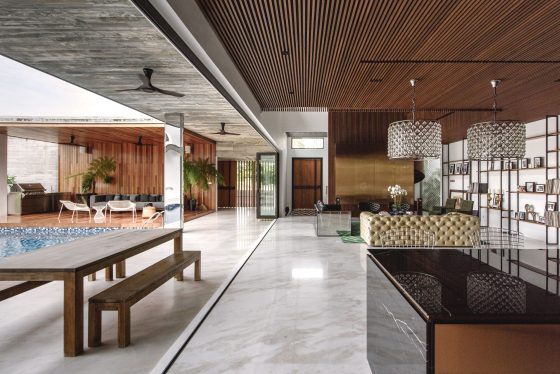 Ledang Heights S/LAB 10 interior designer architecture interior design luxury home luxury house modern luxury pool house tropical pool house swimming pool open courtyard open house courtyard pool courtyard design seed Alex Lee living room dining room open living and dining