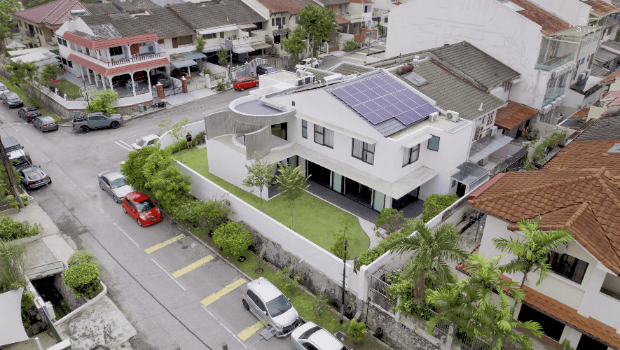 terrace house transformation Fabian Tan architecture interior design architect open living room pavilion pavilion extension extraordinary home open sky house c channels pivoting doors open