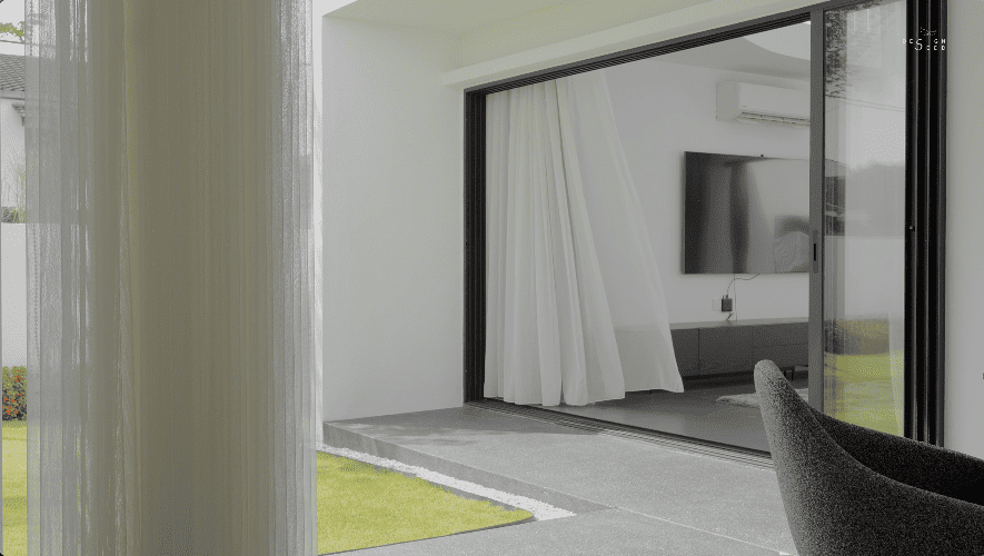 terrace house transformation Fabian Tan architecture interior design architect open living room pavilion pavilion extension extraordinary home open sky house c channels pivoting doors open