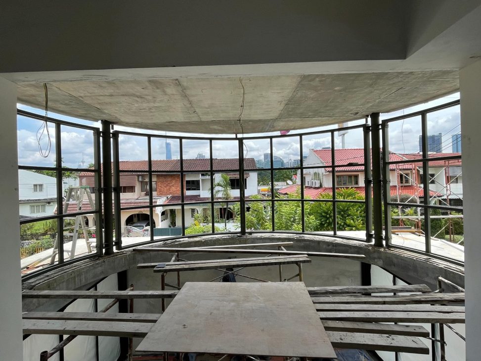 terrace house transformation Fabian Tan architecture interior design architect open living room pavilion pavilion extension extraordinary home open sky house c channels pivoting doors open