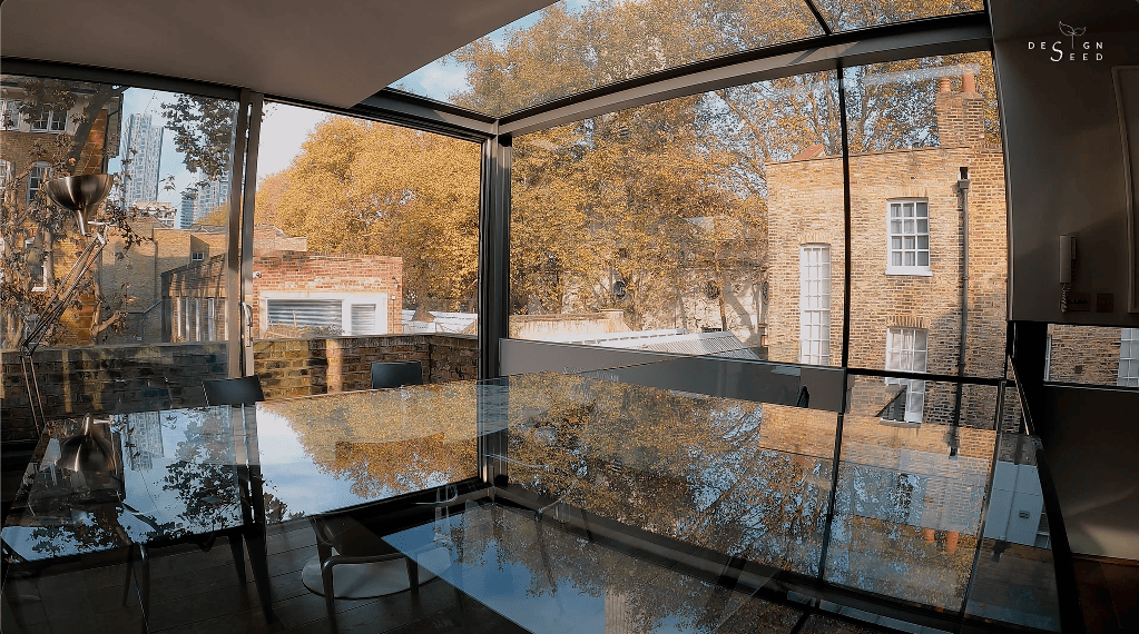 upside down living glass box glass box extension modern living landscape retreat london warehouse warehouse 19th century 20th century design seed alex lee interior design architecture interior architect interior design architect warehouse converted warehouse natural light privacy edwardian building edwardian bricks stock bricks marta nowicka industrial st luke's cathedral minimalist modern style victorian building industrial concrete domstay homestay city stay vacation holiday London