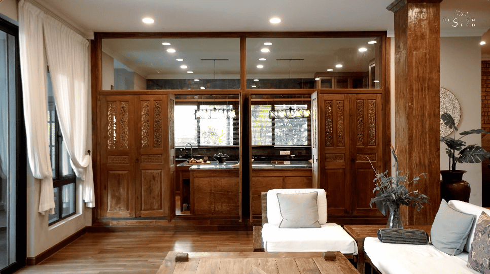 Bali home Indonesian home design Alex Lee Design Seed mansion Bali design Farah Michelle Kimball joglo limasan cultural heritage indonesia architecture carpentry doors unique door wooden teakwood teakwood tiles unique amazing homes