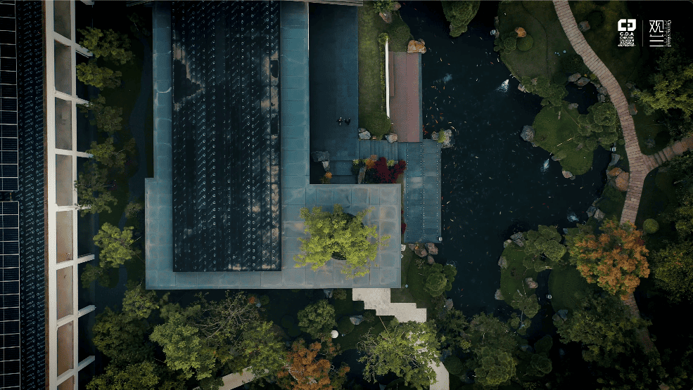 pavilion private mansion mansion luxury mansion personal entertainment annex the chalet koi pond koi fish pond landscaping landscape China china homes mansion nature nick design alex lee design seed the white house the chalet tea house tea room cinema home theater sauna gym sanctuary minimalist minimalism wooden floors child's room tea pavilion extension