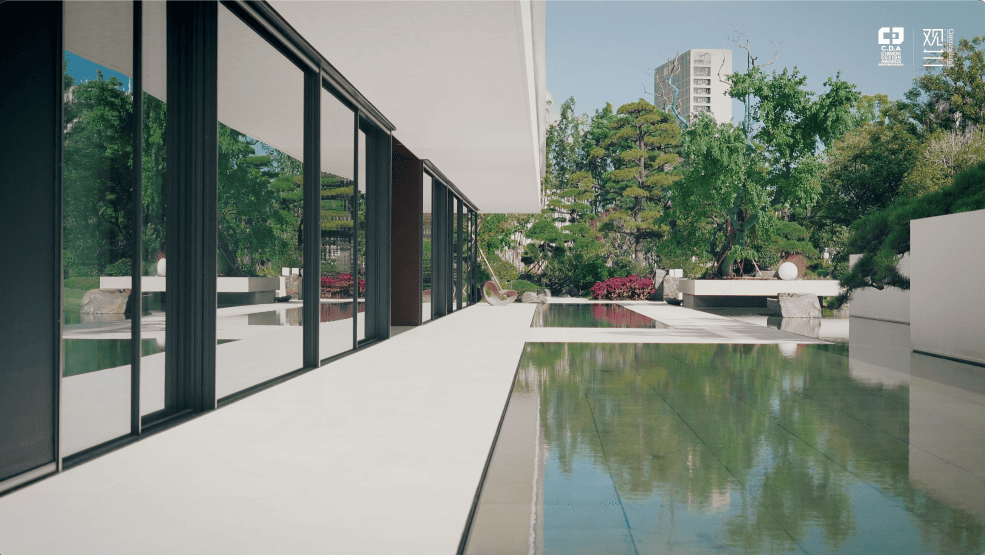 pavilion private mansion mansion luxury mansion personal entertainment annex the chalet koi pond koi fish pond landscaping landscape China china homes mansion nature nick design alex lee design seed the white house the chalet tea house tea room cinema home theater sauna gym sanctuary minimalist minimalism wooden floors child's room tea pavilion extension