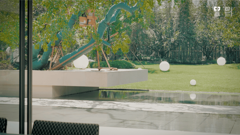 pavilion private mansion mansion luxury mansion personal entertainment annex the chalet koi pond koi fish pond landscaping landscape China china homes mansion nature nick design alex lee design seed the white house the chalet tea house tea room cinema home theater sauna gym sanctuary minimalist minimalism wooden floors child's room tea pavilion extension