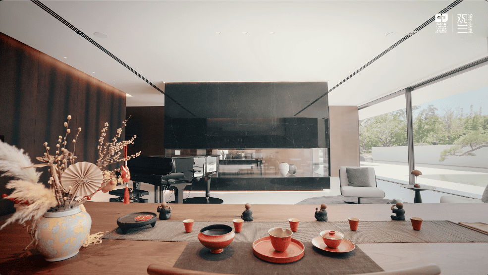 pavilion private mansion mansion luxury mansion personal entertainment annex the chalet koi pond koi fish pond landscaping landscape China china homes mansion nature nick design alex lee design seed the white house the chalet tea house tea room cinema home theater sauna gym sanctuary minimalist minimalism wooden floors child's room tea pavilion extension