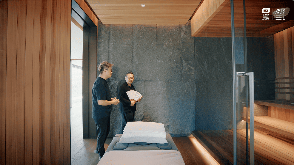 pavilion private mansion mansion luxury mansion personal entertainment annex the chalet koi pond koi fish pond landscaping landscape China china homes mansion nature nick design alex lee design seed the white house the chalet tea house tea room cinema home theater sauna gym sanctuary minimalist minimalism wooden floors child's room tea pavilion extension