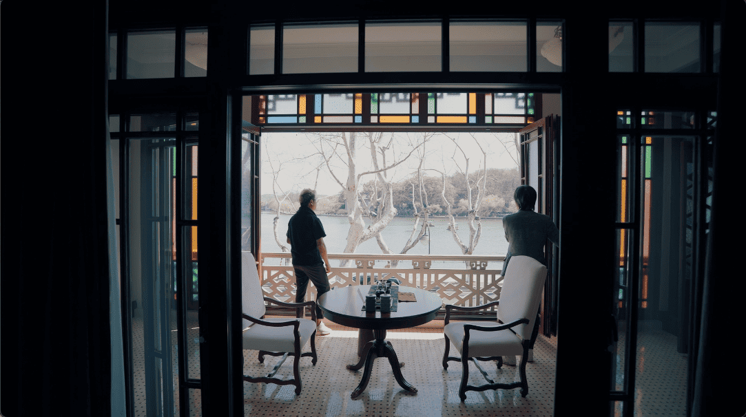hotel villa lakeside lakeview holiday vacation qiu shui qiu shui villa design seed Alex Lee interior design architecture UNESCO world heritage site Jiangnan style courtyard Buddhist architecture small luxury hotels luxury hotels heritage century 100-year-old relic restoration West Lake Hangzhou Eastern-style courtyard room design hotel rooms zhang ai ling wan qing shi mei gui qing minimalist character infinity pool modern design western restaurant courtyard landscape garden landscape ideas landscaping