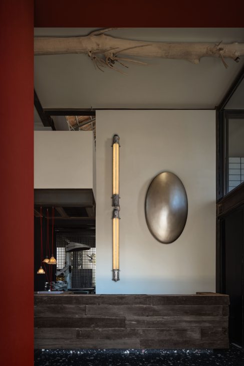 modern industrial space house office interior design design spaces work motorcycle motor park industrial rustic workspace layout architecture cun design design seed alex lee interior design ideas inspiration ideas renovation refurbishment makeover preservation rustic style metal wood sustainable environment friendly green aesthetics philosophy dark black white walls bright spaces windows full length windows double volume meditation room shoji marketing designer plants pantry common areas social spaces cafe lounge desk lights lighting light fixtures