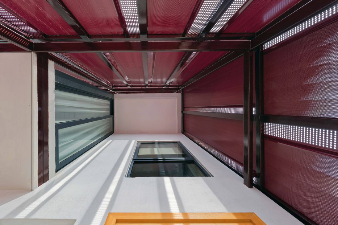 transformation house renovation changes renovation inspo urban garden house tropical concrete house architect architecture oscar tan showcase house tour home tour house inspo unique home climbing wall rock climbing split levels surprises cramped space spaces passions interests facade red facade colour red colour exterior stunning beautiful special aluminium panels heat tropical climate tropical house tropical living tropical design design ideas double skin layout plans passive cooling changes hobbies rock climbing skylight natural light tree indoor tree climbing feature compact house courtyard indoor courtyard vertical courtyard home elevator japanese rock garden serene living dining bedroom bathroom rooftop entertainment pool area sauna home sauna bathtub staircase unique stairs railing metal functional minimal perforated screen valve lounge deck