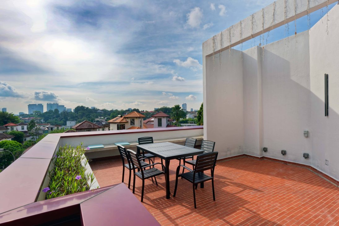 transformation house renovation changes renovation inspo urban garden house tropical concrete house architect architecture oscar tan showcase house tour home tour house inspo unique home climbing wall rock climbing split levels surprises cramped space spaces passions interests facade red facade colour red colour exterior stunning beautiful special aluminium panels heat tropical climate tropical house tropical living tropical design design ideas double skin layout plans passive cooling changes hobbies rock climbing skylight natural light tree indoor tree climbing feature compact house courtyard indoor courtyard vertical courtyard home elevator japanese rock garden serene living dining bedroom bathroom rooftop entertainment pool area sauna home sauna bathtub staircase unique stairs railing metal functional minimal perforated screen valve lounge deck