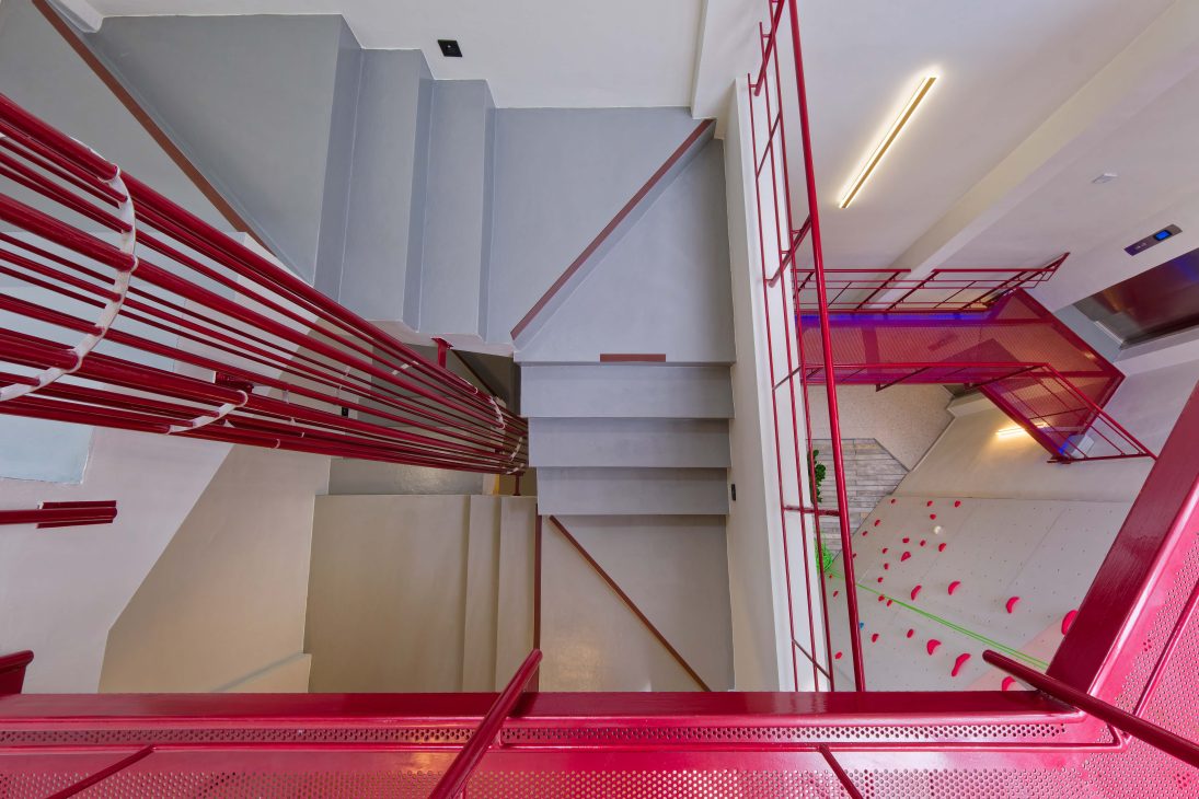 transformation house renovation changes renovation inspo urban garden house tropical concrete house architect architecture oscar tan showcase house tour home tour house inspo unique home climbing wall rock climbing split levels surprises cramped space spaces passions interests facade red facade colour red colour exterior stunning beautiful special aluminium panels heat tropical climate tropical house tropical living tropical design design ideas double skin layout plans passive cooling changes hobbies rock climbing skylight natural light tree indoor tree climbing feature compact house courtyard indoor courtyard vertical courtyard home elevator japanese rock garden serene living dining bedroom bathroom rooftop entertainment pool area sauna home sauna bathtub staircase unique stairs railing metal functional minimal perforated screen valve lounge deck