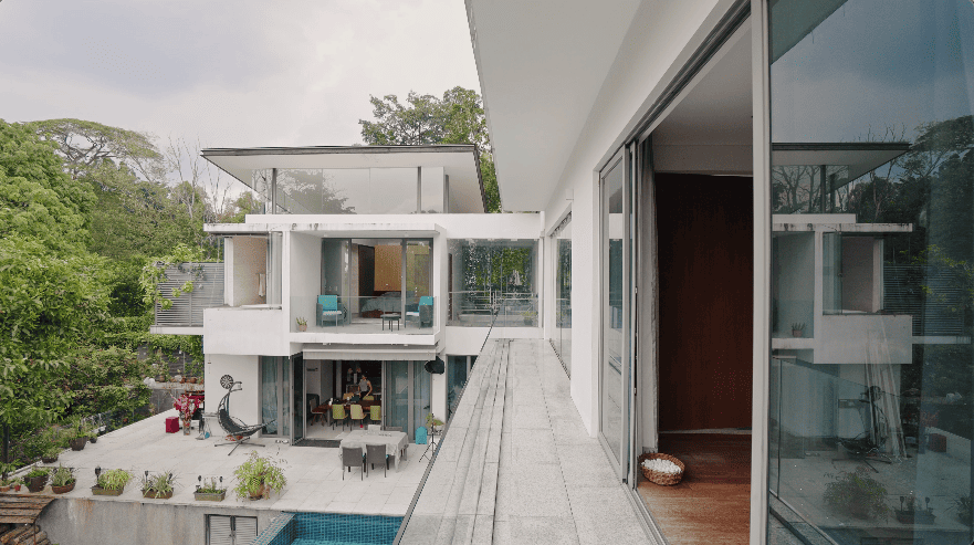 hidden forest home greenery jungle home house design seed martin haeger HL Design Group Bukit Antarabangsa Selangor Malaysia overgrown frameless glass doors sanctuary intimate nature outdoors privacy bungalow bungalow design layout blueprint plan unique unique homes family home swimming pool beach personal beach pavilion pond artist art paintings pottery architect architecture own home house tours calm biophilic design green granite waterfalls living room interior design transformation renovation guitar galvanized steel staircase open terrace sundeck tropical rain gutters overhanging roofs pitched roof double volume open jacuzzi master bedroom unique bathroom escape animals farm mini farm dogs cats chickens trees plants edibles outdoor jacuzzi outdoors cross ventilation loft bed art studio pottery room creativity entertainment space studio landscaping garden reserve forest natural ventilation sustainability space natural