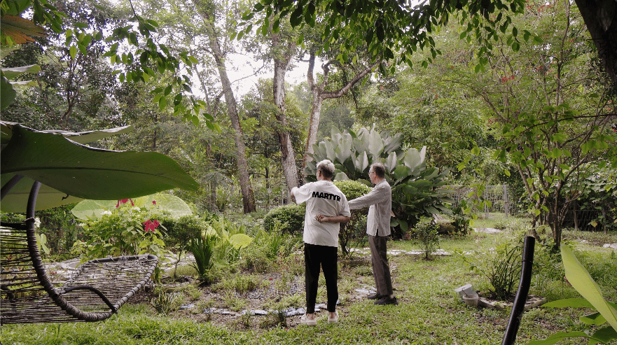 hidden forest home greenery jungle home house design seed martin haeger HL Design Group Bukit Antarabangsa Selangor Malaysia overgrown frameless glass doors sanctuary intimate nature outdoors privacy bungalow bungalow design layout blueprint plan unique unique homes family home swimming pool beach personal beach pavilion pond artist art paintings pottery architect architecture own home house tours calm biophilic design green granite waterfalls living room interior design transformation renovation guitar galvanized steel staircase open terrace sundeck tropical rain gutters overhanging roofs pitched roof double volume open jacuzzi master bedroom unique bathroom escape animals farm mini farm dogs cats chickens trees plants edibles outdoor jacuzzi outdoors cross ventilation loft bed art studio pottery room creativity entertainment space studio landscaping garden reserve forest natural ventilation sustainability space natural