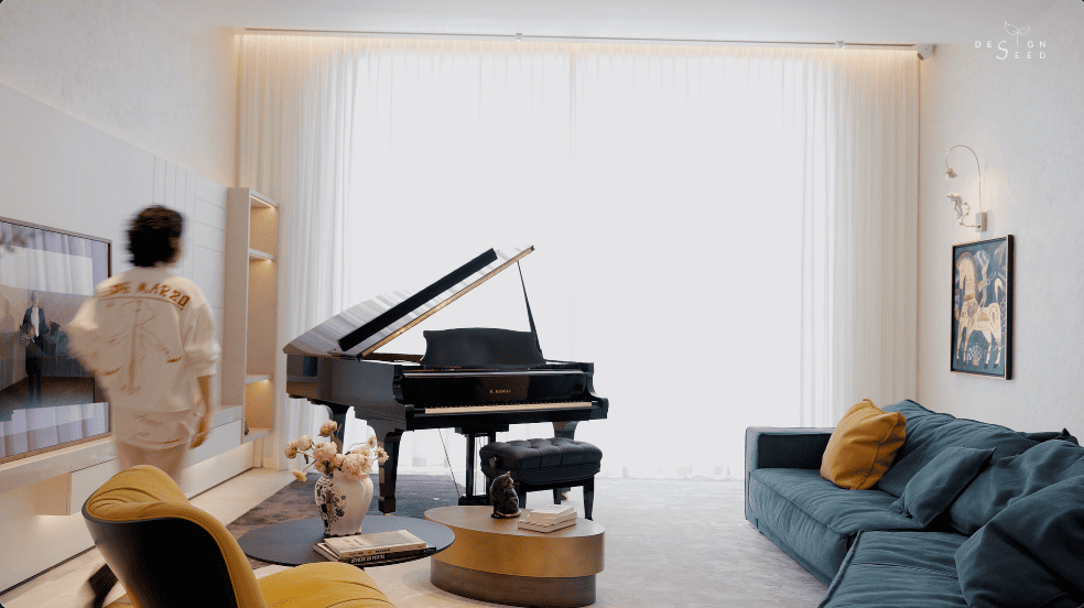 healing spaces homes house harmony design spilt contrasting different modern luxury interior design design seed Alex Lee China china design eastern style unique homes couple family homes entrance hallway piano area art art gallery open living area healthy homes natural organic soft curves rich colours warmth sculptural reception family music area photographic furniture skylights bright house artistic alfresco dining space dining area kitchen staircase home theater garden landscaping recessed lighting minimal cabinetry daylight light airy glass panels crystal column artwork public area Italian artist space hall living hall deep red timber flooring indoor trees bold playful chair neutral palette nook bedroom master bedroom reading corner study desk personal space forest green spiral staircase walk-in wardrobe master bedroom slanted ceiling combination merging styles architecture home tours house tours architect design house ideas inspo inspiration home tour renovation ideas elegant homes ideas stunning houses beautiful house design carenessland CDA China Design awards