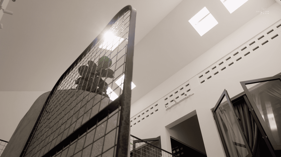 introverted house garden design seed alex lee tropical houses homes tour architecture architect O2CA Malaysian houses terrace houses terrace transformation small homes family bricks red extraordinary homes edric choo greenery link bridge double volume courtyard windows angled windows master bedroom bathroom design bathroom ideas master bathroom light bright ventilation layout reno renovation changes plans car porch secret garden hidden garden private garden living room open plan kitchen dining staircase planter box planter bridge green eco wing construction sanctuary oasis plants damansara perforated calming serene intimate homeowners shophouses polycarbonate roof tiles skylight