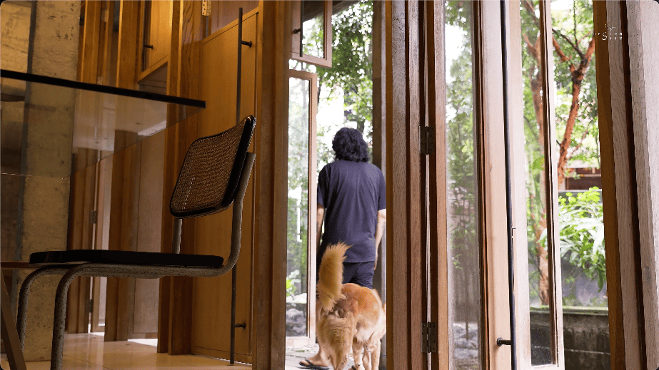 alex lee design seed tropical house transformation renovation construction landscape landscaping green greenery trees bungalow bungalow design mentahmatters design architect architecture urban city farm cheras lapan house shin chang neighbourhood facade trees ficus sandbrick walls layers fish pond garden privacy grid water feature pond fish pond grid canopy tall doors wood wooden doors foyer indoor outdoor divider workspace study materials honesty function steel structural slender durable low maintenance raw refined minimalist minimalism layout ideas interior design ideas craftsmanship two tier doors lower panel upper panel tropical house home house tour solid wood plywood living area double volume netting unique changes cantilevered kitchen area floor space open plan clarity experiment paulo mendes inspiration architectural build trees terazzo floor stainless steel ccountertop red brick kitchen industrial warm ventilation light natural light master bedroom unique beautiful eco friendly functional practical nature walk-in wardrobe cabinetry shared garden resources avocade garden farm community shared land extra land malaysia malaysian homes malaysian architecture