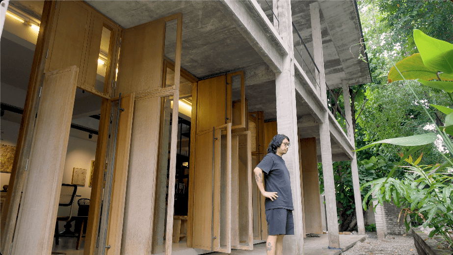 alex lee design seed tropical house transformation renovation construction landscape landscaping green greenery trees bungalow bungalow design mentahmatters design architect architecture urban city farm cheras lapan house shin chang neighbourhood facade trees ficus sandbrick walls layers fish pond garden privacy grid water feature pond fish pond grid canopy tall doors wood wooden doors foyer indoor outdoor divider workspace study materials honesty function steel structural slender durable low maintenance raw refined minimalist minimalism layout ideas interior design ideas craftsmanship two tier doors lower panel upper panel tropical house home house tour solid wood plywood living area double volume netting unique changes cantilevered kitchen area floor space open plan clarity experiment paulo mendes inspiration architectural build trees terazzo floor stainless steel ccountertop red brick kitchen industrial warm ventilation light natural light master bedroom unique beautiful eco friendly functional practical nature walk-in wardrobe cabinetry shared garden resources avocade garden farm community shared land extra land malaysia malaysian homes malaysian architecture