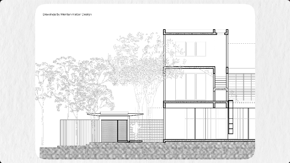 alex lee design seed tropical house transformation renovation construction landscape landscaping green greenery trees bungalow bungalow design mentahmatters design architect architecture urban city farm cheras lapan house shin chang neighbourhood facade trees ficus sandbrick walls layers fish pond garden privacy grid water feature pond fish pond grid canopy tall doors wood wooden doors foyer indoor outdoor divider workspace study materials honesty function steel structural slender durable low maintenance raw refined minimalist minimalism layout ideas interior design ideas craftsmanship two tier doors lower panel upper panel tropical house home house tour solid wood plywood living area double volume netting unique changes cantilevered kitchen area floor space open plan clarity experiment paulo mendes inspiration architectural build trees terazzo floor stainless steel ccountertop red brick kitchen industrial warm ventilation light natural light master bedroom unique beautiful eco friendly functional practical nature walk-in wardrobe cabinetry shared garden resources avocade garden farm community shared land extra land malaysia malaysian homes malaysian architecture