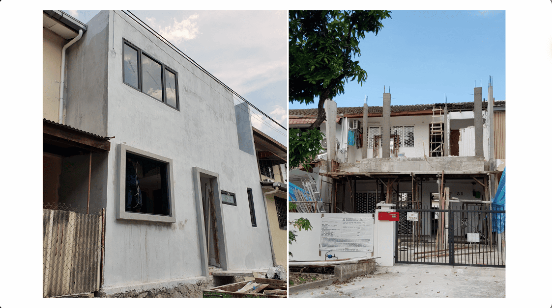 terrace house transformation design seed alex lee design interior design architecture architect Malaysia Malaysian houses terrace houses homes house tour family home winston paperspace two storey design kokun house project traffic privacy quiet highway wall noise barrier lifestyle old house renovation inspo ideas small home antique furniture laundry open plan diversity mixed family hidden room skylight louvre staircase light natural light daylight rooms study area master bedroom plants trees landscaping personal garden courtyard swimming pool tiles reflection calm resort feel facade curves kokun organic form concrete grasscrete sun direction grass terazzo red peranakan tiles floor plans layout unique stunning beautiful home modern homes challenges property