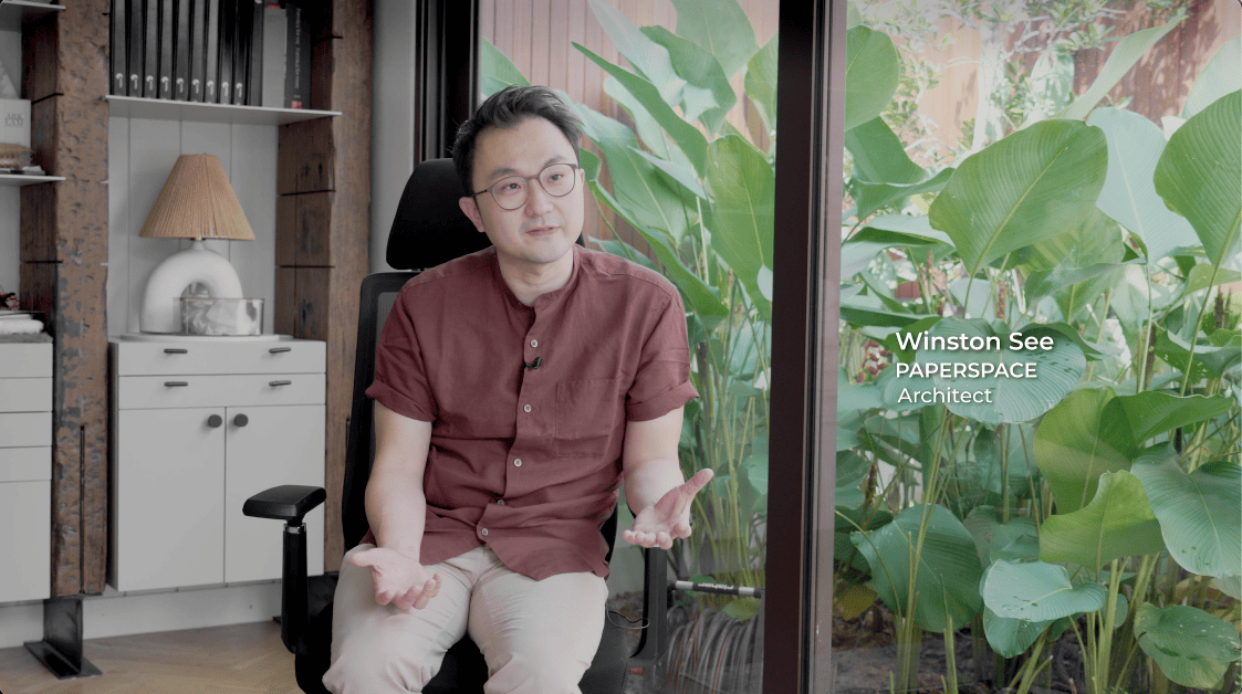 terrace house transformation design seed alex lee design interior design architecture architect Malaysia Malaysian houses terrace houses homes house tour family home winston paperspace two storey design kokun house project traffic privacy quiet highway wall noise barrier lifestyle old house renovation inspo ideas small home antique furniture laundry open plan diversity mixed family hidden room skylight louvre staircase light natural light daylight rooms study area master bedroom plants trees landscaping personal garden courtyard swimming pool tiles reflection calm resort feel facade curves kokun organic form concrete grasscrete sun direction grass terazzo red peranakan tiles floor plans layout unique stunning beautiful home modern homes challenges property