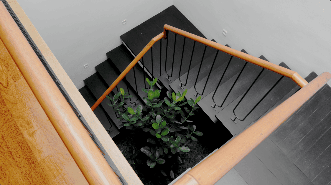 terrace house transformation design seed alex lee design interior design architecture architect Malaysia Malaysian houses terrace houses homes house tour family home winston paperspace two storey design kokun house project traffic privacy quiet highway wall noise barrier lifestyle old house renovation inspo ideas small home antique furniture laundry open plan diversity mixed family hidden room skylight louvre staircase light natural light daylight rooms study area master bedroom plants trees landscaping personal garden courtyard swimming pool tiles reflection calm resort feel facade curves kokun organic form concrete grasscrete sun direction grass terazzo red peranakan tiles floor plans layout unique stunning beautiful home modern homes challenges property