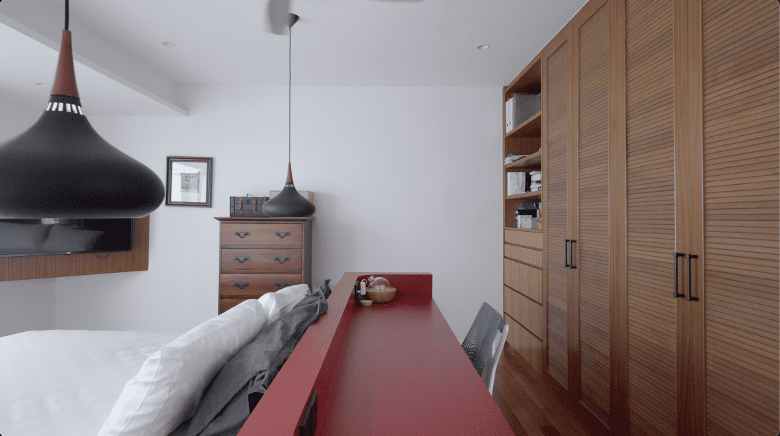 terrace house transformation design seed alex lee design interior design architecture architect Malaysia Malaysian houses terrace houses homes house tour family home winston paperspace two storey design kokun house project traffic privacy quiet highway wall noise barrier lifestyle old house renovation inspo ideas small home antique furniture laundry open plan diversity mixed family hidden room skylight louvre staircase light natural light daylight rooms study area master bedroom plants trees landscaping personal garden courtyard swimming pool tiles reflection calm resort feel facade curves kokun organic form concrete grasscrete sun direction grass terazzo red peranakan tiles floor plans layout unique stunning beautiful home modern homes challenges property