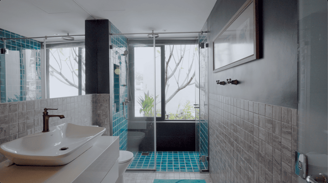 terrace house transformation design seed alex lee design interior design architecture architect Malaysia Malaysian houses terrace houses homes house tour family home winston paperspace two storey design kokun house project traffic privacy quiet highway wall noise barrier lifestyle old house renovation inspo ideas small home antique furniture laundry open plan diversity mixed family hidden room skylight louvre staircase light natural light daylight rooms study area master bedroom plants trees landscaping personal garden courtyard swimming pool tiles reflection calm resort feel facade curves kokun organic form concrete grasscrete sun direction grass terazzo red peranakan tiles floor plans layout unique stunning beautiful home modern homes challenges property