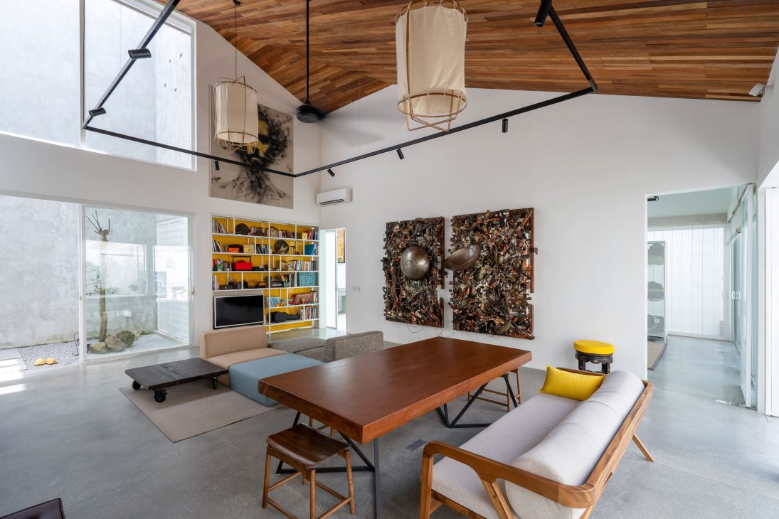 introvert introverse core design workshop design seed alex lee design interior design architecture house tour homes malaysia house transformation renovation ideas inspo outdoor hidden garden yellow art artist art gallery outdoor kitchen outdoor dining seamless nature greenery green trees ventilation open open toilet garden trees landscape living room double volume rooms bedroom design sunken room curtains minimalist minimalism simple beautiful stunning amazing