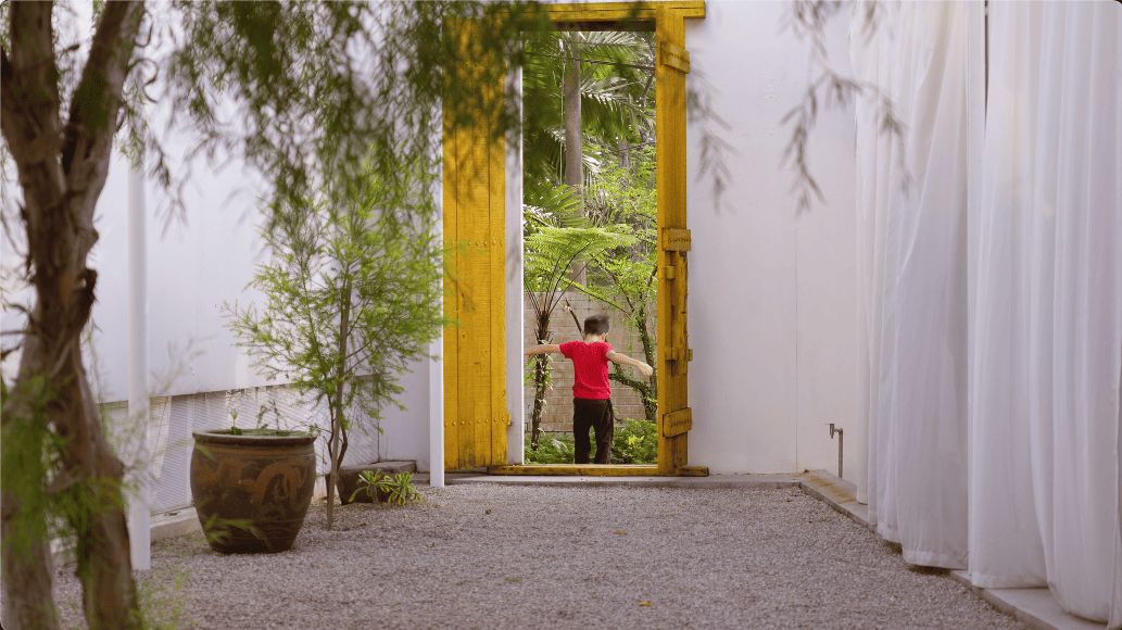 introvert introverse core design workshop design seed alex lee design interior design architecture house tour homes malaysia house transformation renovation ideas inspo outdoor hidden garden yellow art artist art gallery outdoor kitchen outdoor dining seamless nature greenery green trees ventilation open open toilet garden trees landscape living room double volume rooms bedroom design sunken room curtains minimalist minimalism simple beautiful stunning amazing