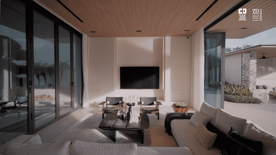 beach holiday villa luxury modern serene holiday vacation alex lee design seed interior design house tour home rich expensive beautiful house tour china guangzhou sanya bungalow pool nature beach golf golf course architecture