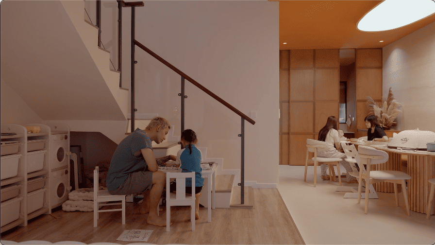 cafe design seed alex lee nu infinity home house malaysia terrace house terrace transformation renovation ideas interior design interior design ideas designer bedroom cafe grand canyon aesop martin family house design orange ceiling unique beautiful open plan living room dining bench modern luxury mid century stylish modern contemporary walk-in wardrobe bathroom bathtub wellness health master bedroom laundry kitchen backyard hidden powder room bathroom nu infinity malaysia terrace creamy beige aesthetic cafe cafe elegant